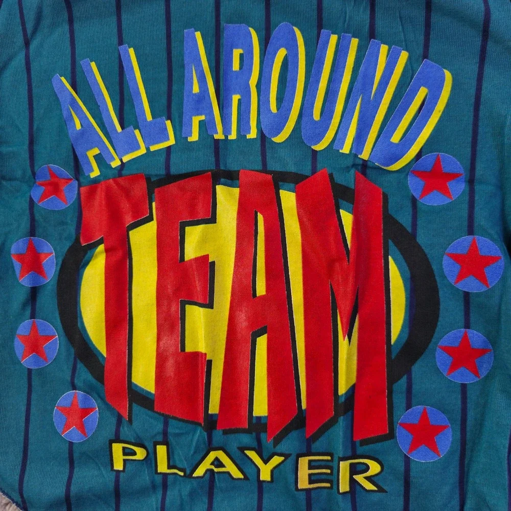 Vintage Wormser Kids Size 6 All Around Team Player Baseball Pajama Top USA Made